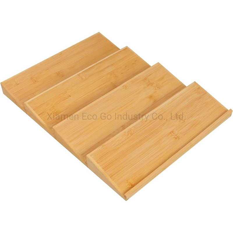 Bamboo Spice Rack Tray, Spice Drawer Organizer Insert for Kitchen, Spice Rack Tray 4 Tiers for Kitchen Cabinets Storage